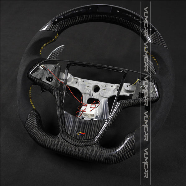 Private custom carbon fiber steering wheel with LED display for Cadillac ATS/CTS-V3 with shift paddles