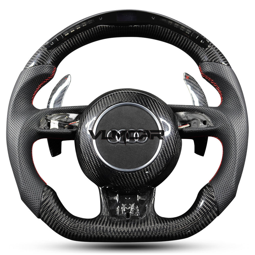 Private custom carbon fiber steering wheel with LED display for audi A1/A6/A7/S/RS/with airbag cover