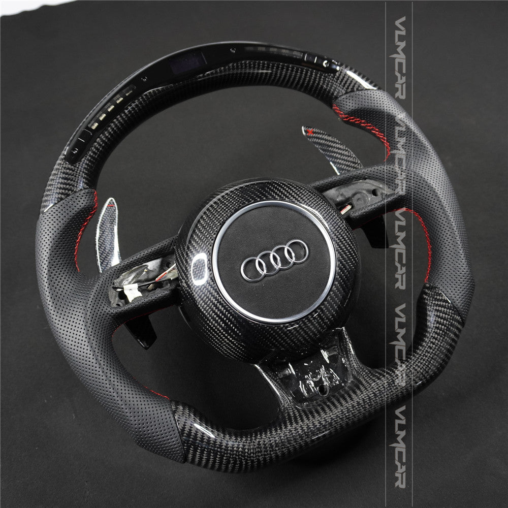 Private custom carbon fiber steering wheel with LED display for audi A1/A6/A7/S/RS/with airbag cover