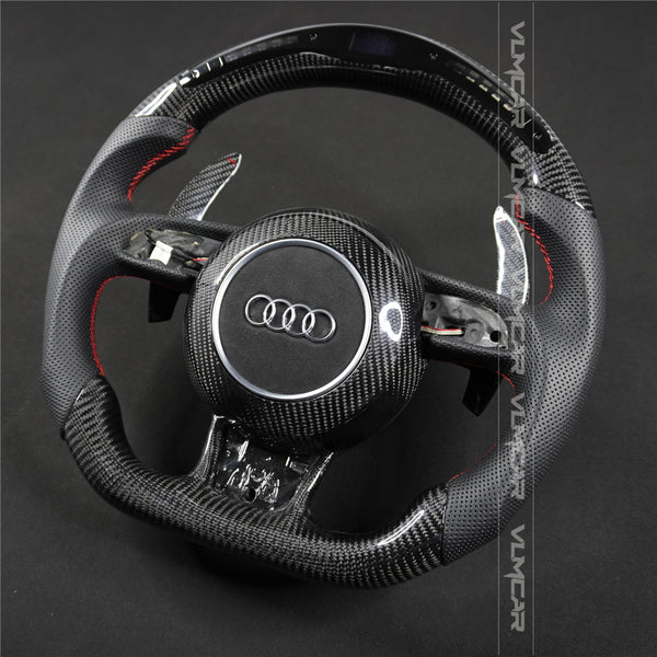 Private custom carbon fiber steering wheel with LED display for audi A1/A6/A7/S/RS/with airbag cover