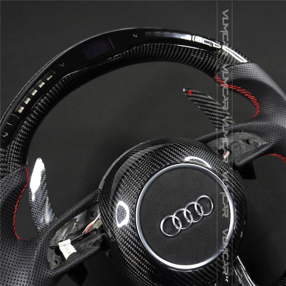 Private custom carbon fiber steering wheel with LED display for audi A1/A6/A7/S/RS/with airbag cover