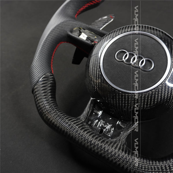 Private custom carbon fiber steering wheel with LED display for audi A1/A6/A7/S/RS/with airbag cover