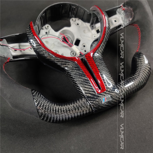 Private custom carbon fiber steering wheel with LED display for bmw M3/M4/M2/F80/F82/F83/F87/with suede