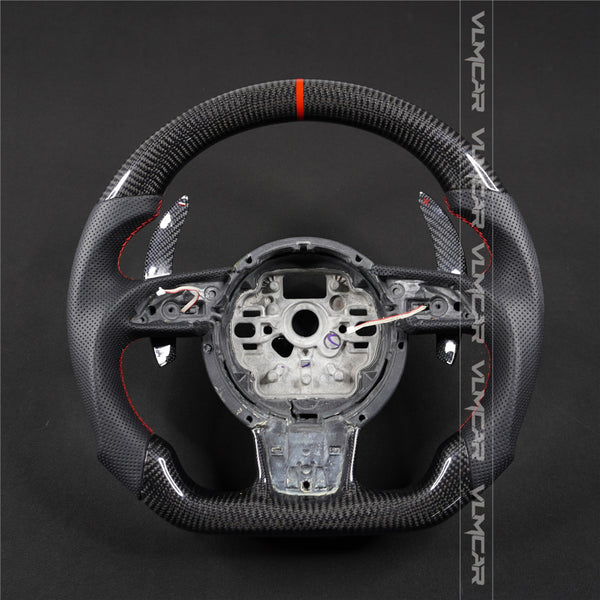 Private custom carbon fiber steering wheel with leather for audi A1/A3/A6/A7/S/RS/with shift paddles