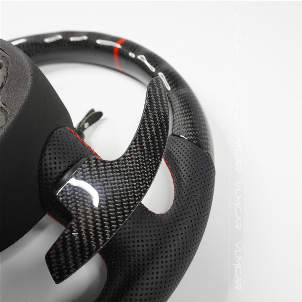 Private custom carbon fiber steering wheel with leather for audi A1/A6/A7/S/RS/with shift paddles and airbag cover