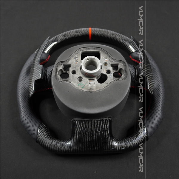 Private custom carbon fiber steering wheel with leather for audi A1/A6/A7/S/RS/with shift paddles and airbag cover