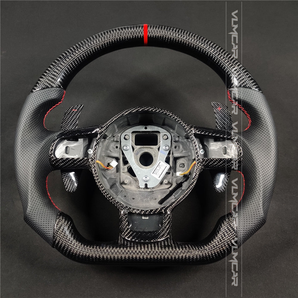 Private custom carbon fiber steering wheel with leather for audi A3/s3/8P/TT/R8