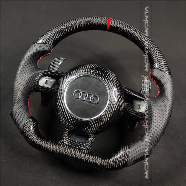 Private custom carbon fiber steering wheel with leather for audi A3/s3/8P/TT/R8