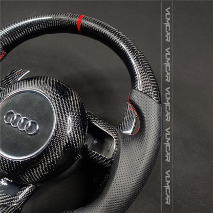 Private custom carbon fiber steering wheel with leather for audi A3/s3/8P/TT/R8