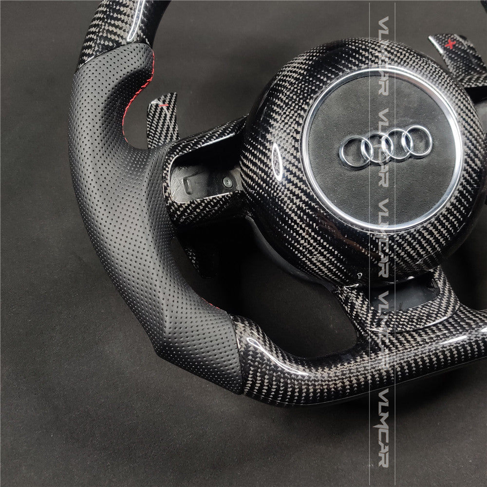 Private custom carbon fiber steering wheel with leather for audi A3/s3/8P/TT/R8