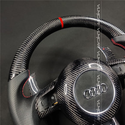 Private custom carbon fiber steering wheel with leather for audi A3/s3/8P/TT/R8