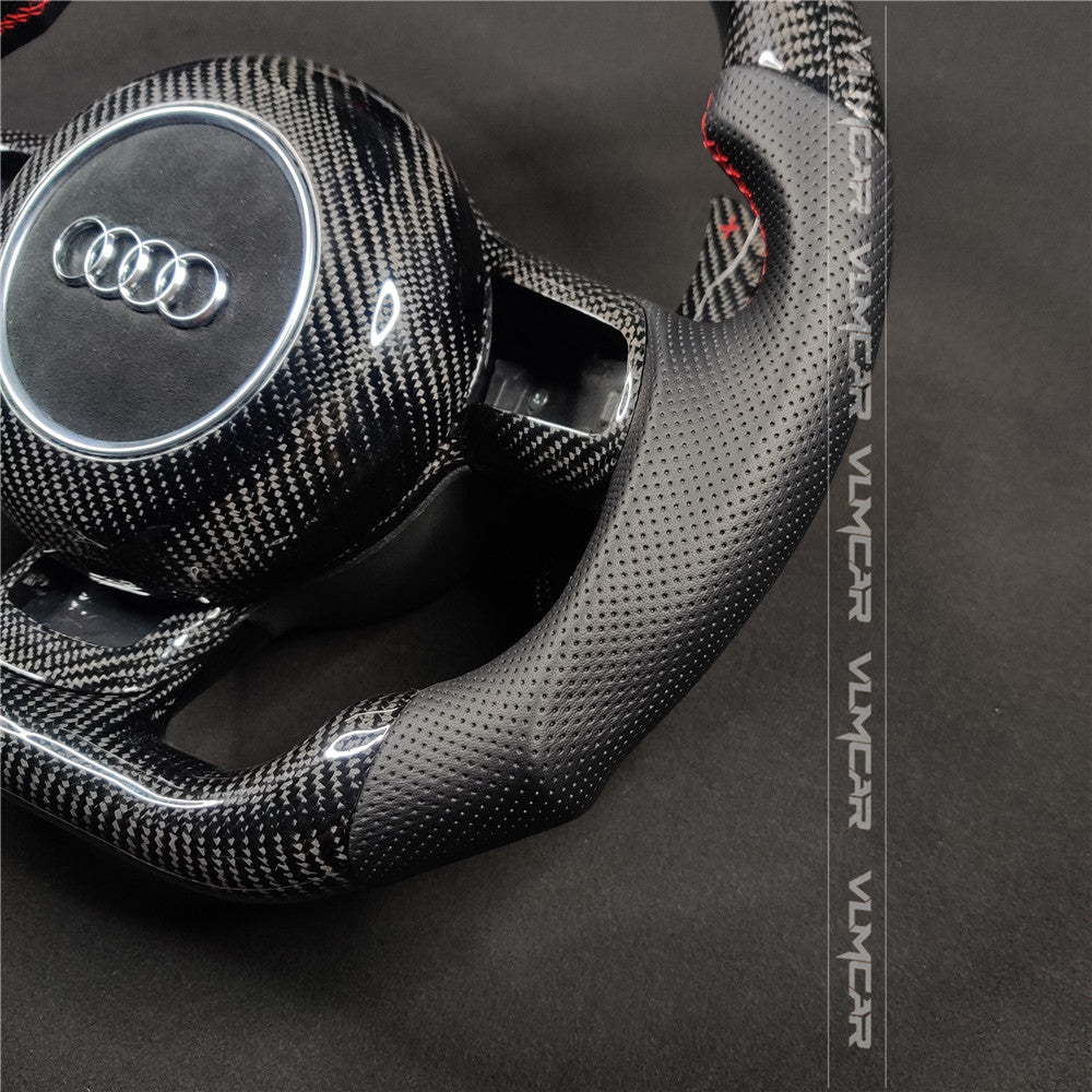 Private custom carbon fiber steering wheel with leather for audi A3/s3/8P/TT/R8