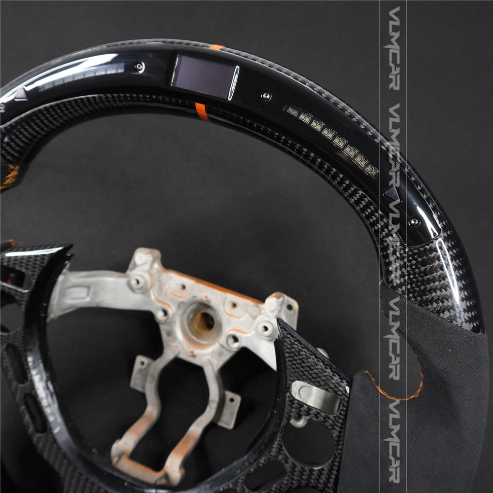 Private custom carbon fiber steering wheel with led display for Nissan GTR/R35/with shift paddles