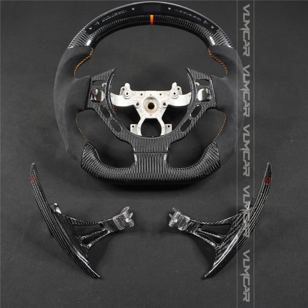 Private custom carbon fiber steering wheel with led display for Nissan GTR/R35/with shift paddles