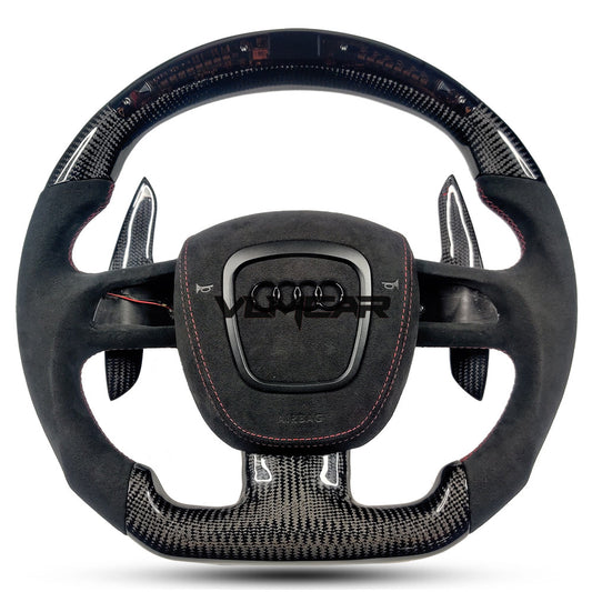 Private custom carbon fiber steering wheel with led display for audi A3/A4/A5/A6/S/RS/with suede