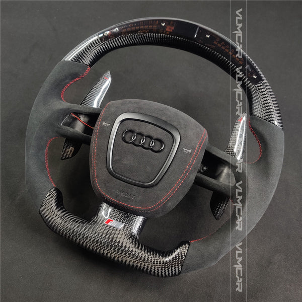 Private custom carbon fiber steering wheel with led display for audi A3/A4/A5/A6/S/RS/with suede