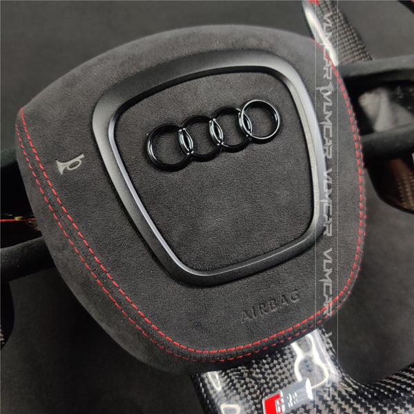 Private custom carbon fiber steering wheel with led display for audi A3/A4/A5/A6/S/RS/with suede