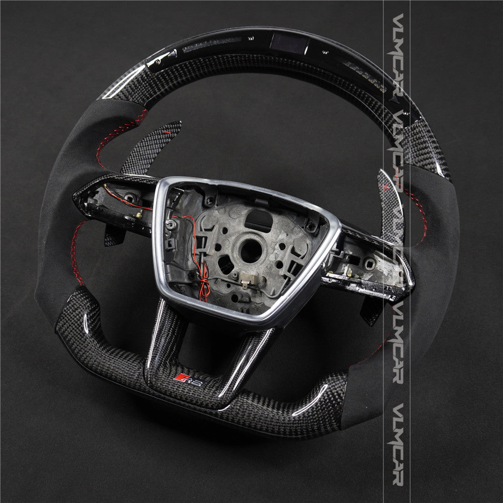 Private custom carbon fiber steering wheel with led display for audi A6/A7/ C8/new style