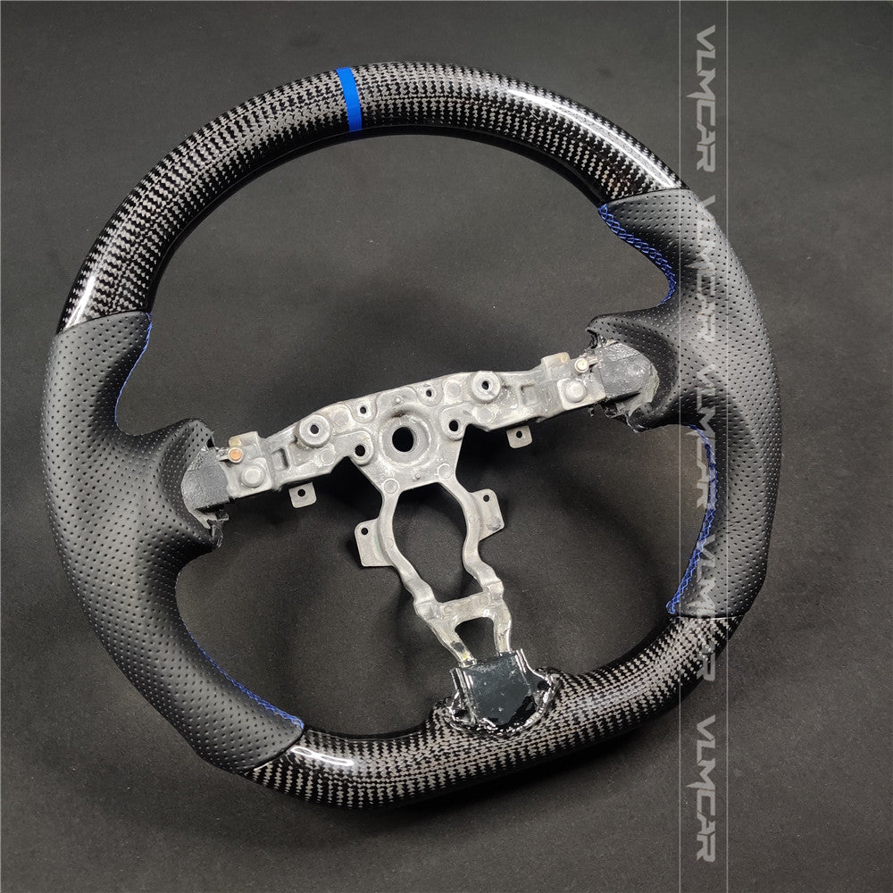 Private custom carbon fiber steering wheel with perforated leather for Nissan 370Z