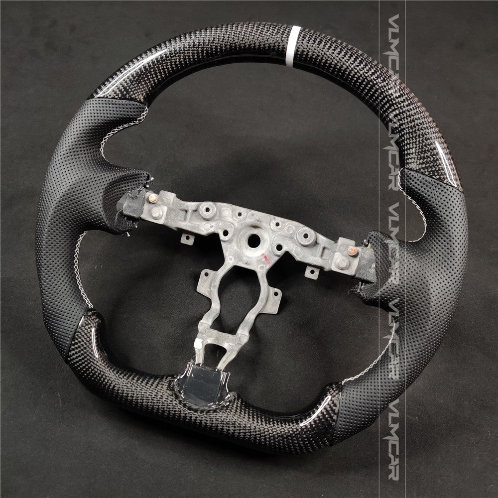 Private custom carbon fiber steering wheel with perforated leather for Nissan 370Z