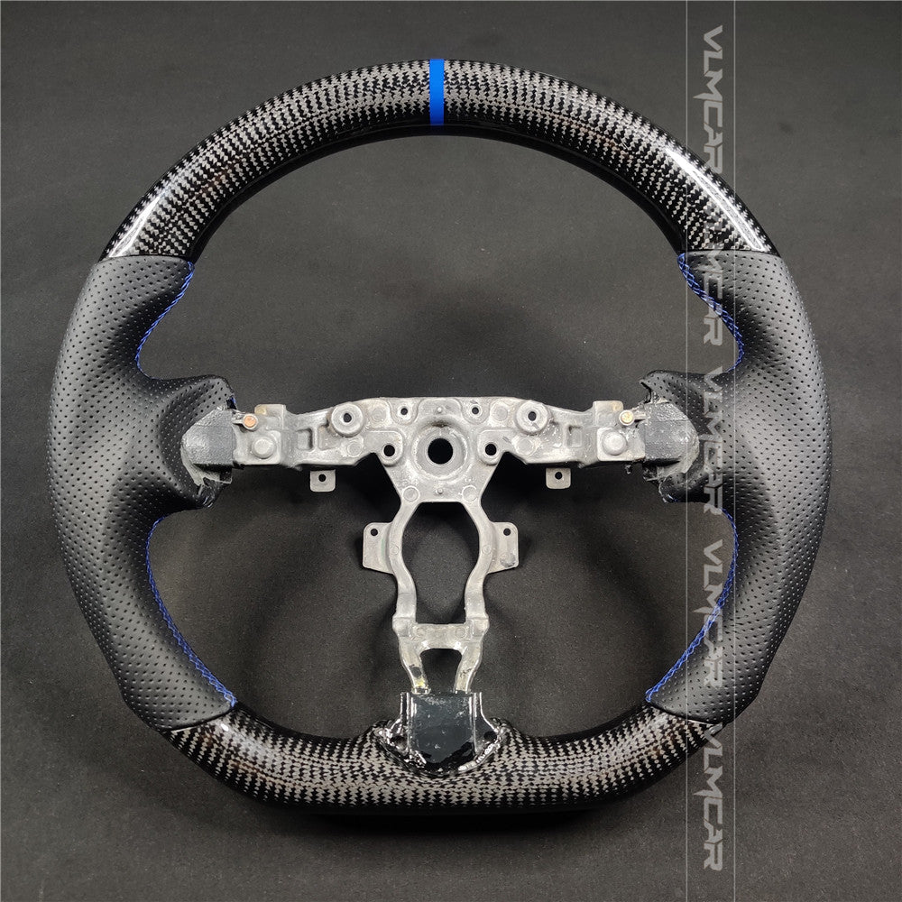 Private custom carbon fiber steering wheel with perforated leather for Nissan 370Z