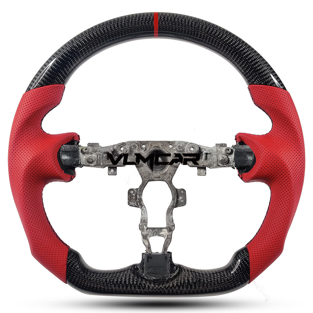 Private custom carbon fiber steering wheel with perforated leather for Nissan 370Z