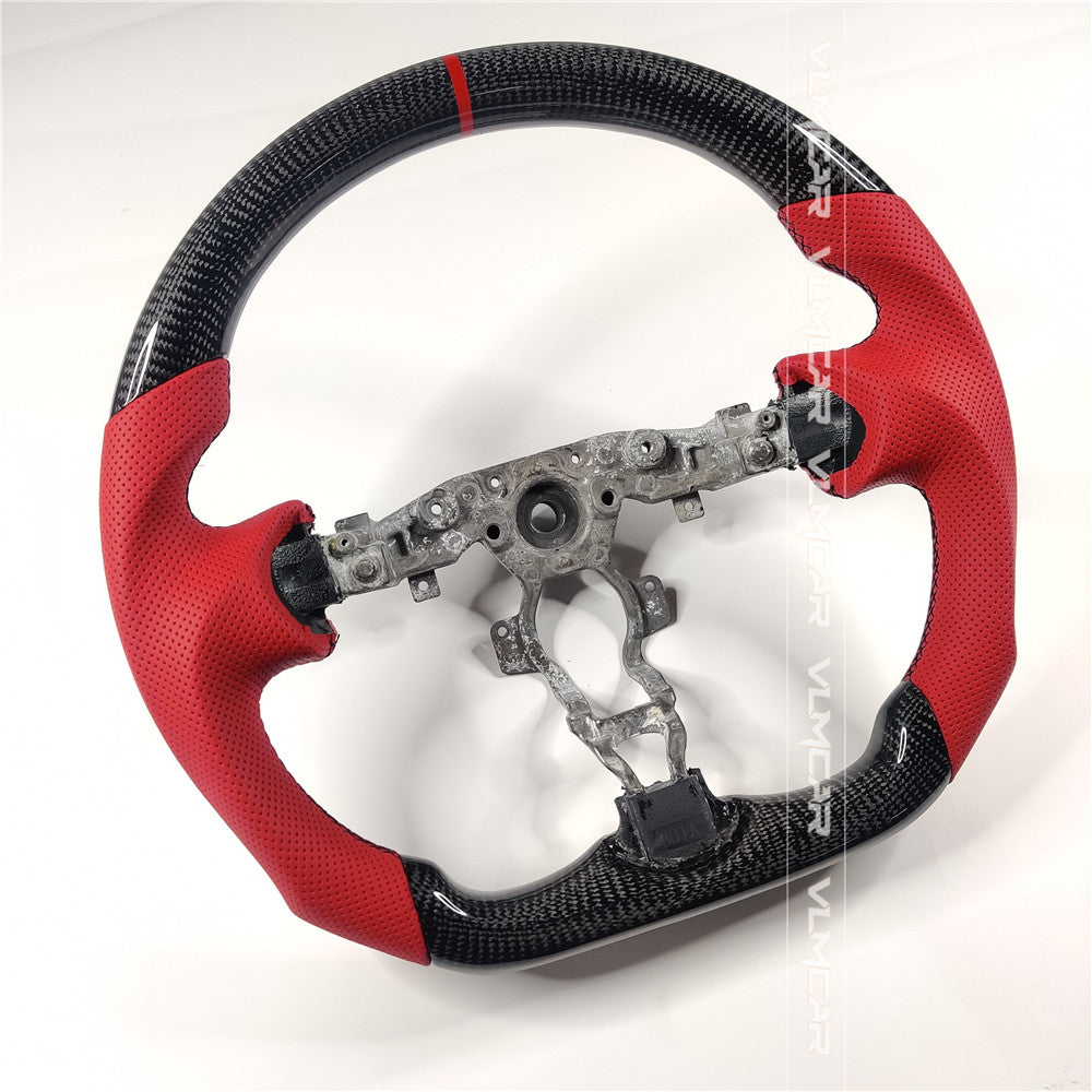 Private custom carbon fiber steering wheel with perforated leather for Nissan 370Z