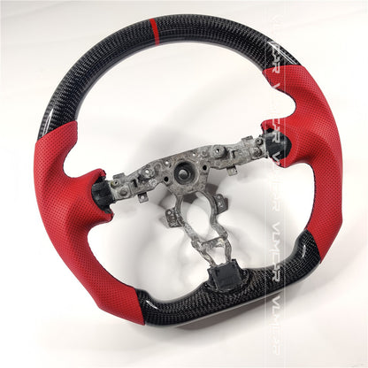 Private custom carbon fiber steering wheel with perforated leather for Nissan 370Z