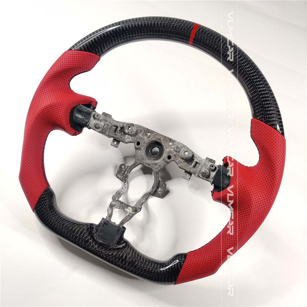 Private custom carbon fiber steering wheel with perforated leather for Nissan 370Z