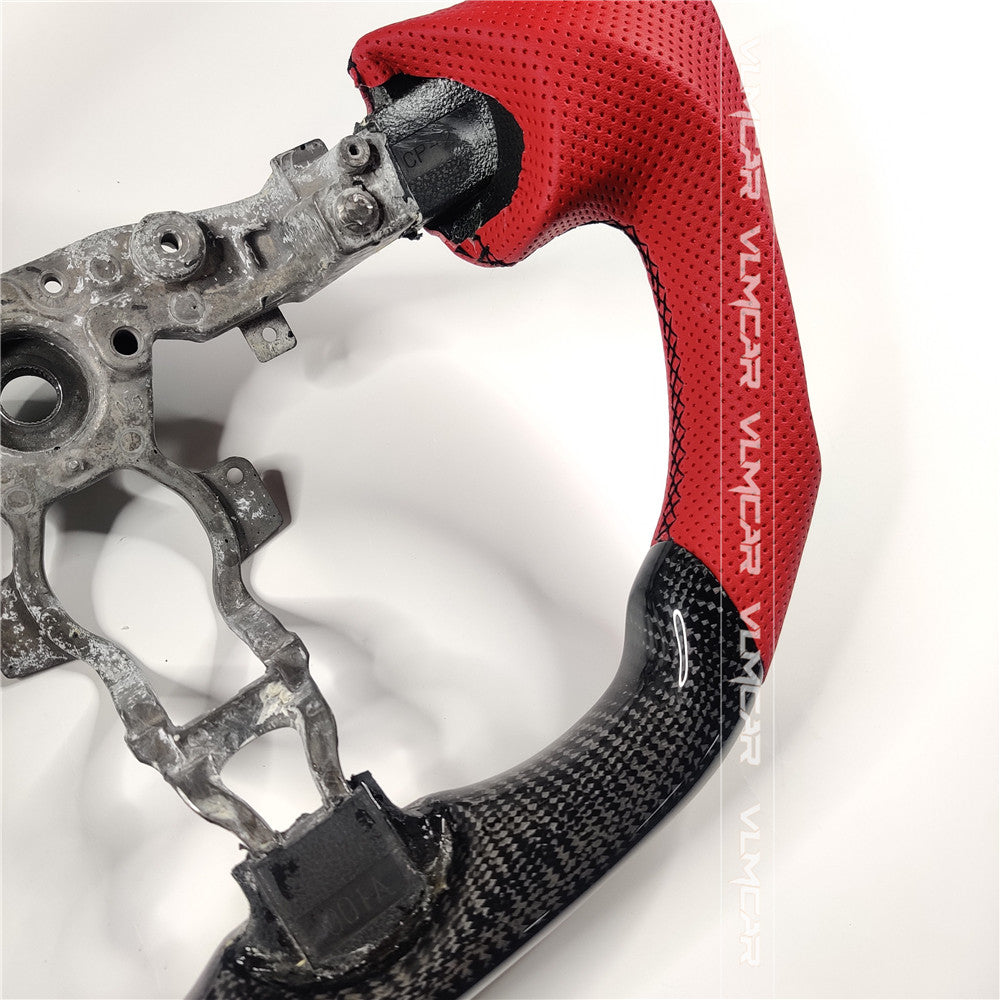 Private custom carbon fiber steering wheel with perforated leather for Nissan 370Z