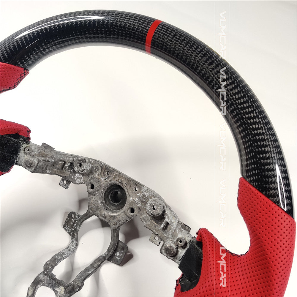Private custom carbon fiber steering wheel with perforated leather for Nissan 370Z