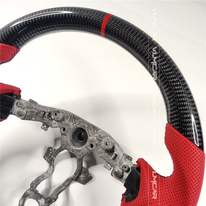 Private custom carbon fiber steering wheel with perforated leather for Nissan 370Z