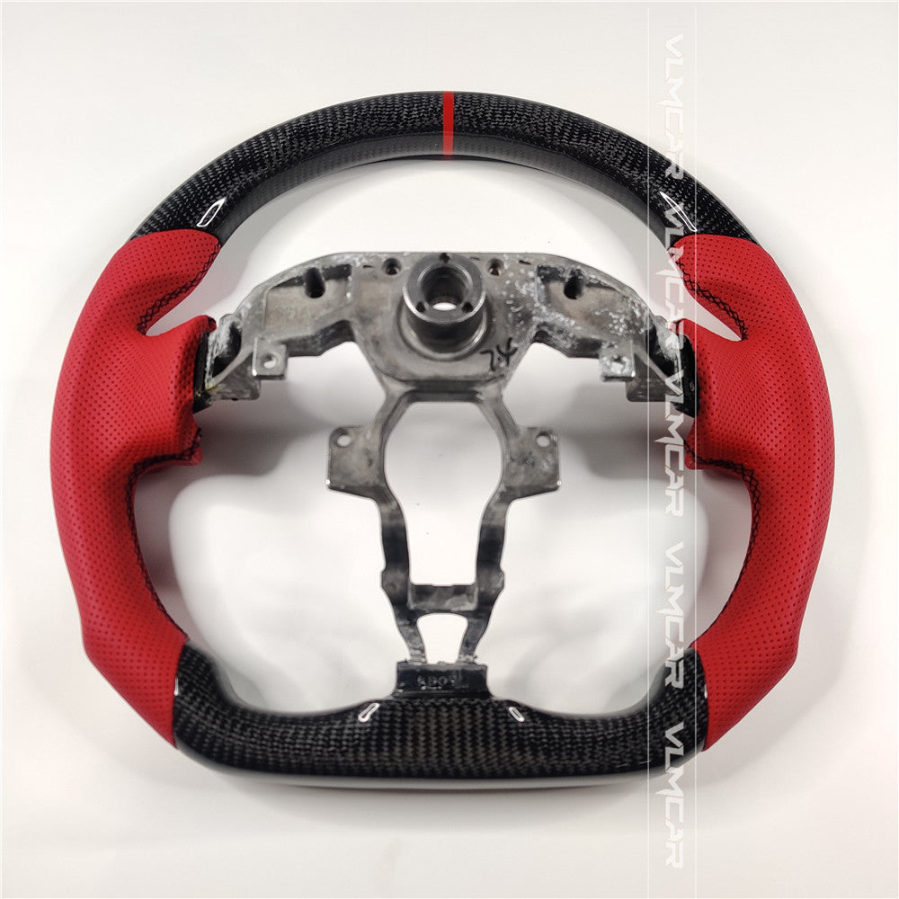 Private custom carbon fiber steering wheel with perforated leather for Nissan 370Z