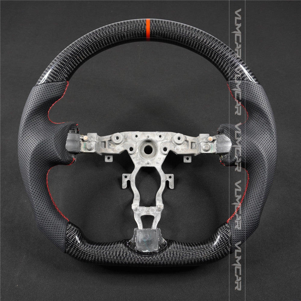 Private custom carbon fiber steering wheel with perforated leather for Nissan 370Z