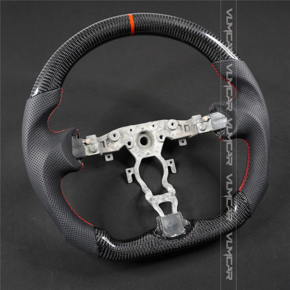 Private custom carbon fiber steering wheel with perforated leather for Nissan 370Z