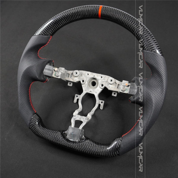 Private custom carbon fiber steering wheel with perforated leather for Nissan 370Z