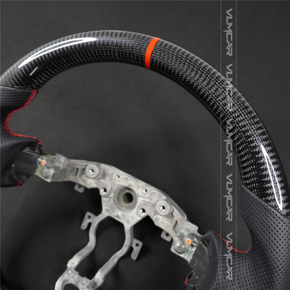 Private custom carbon fiber steering wheel with perforated leather for Nissan 370Z