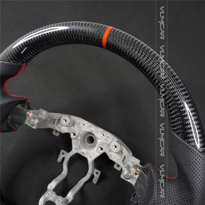 Private custom carbon fiber steering wheel with perforated leather for Nissan 370Z