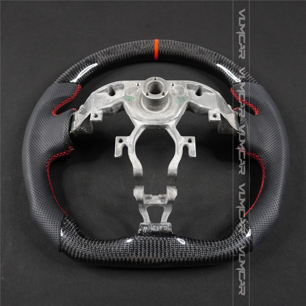 Private custom carbon fiber steering wheel with perforated leather for Nissan 370Z