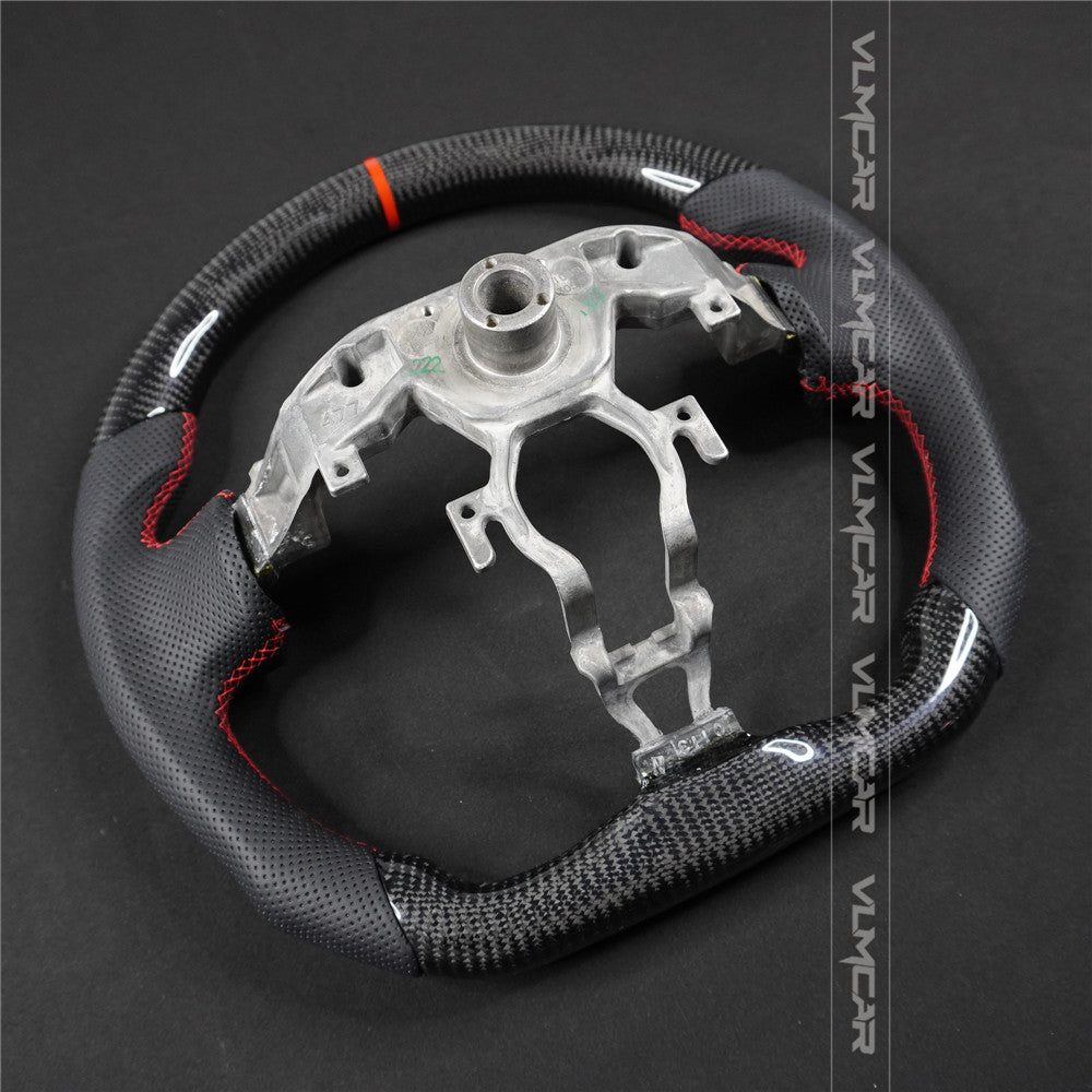 Private custom carbon fiber steering wheel with perforated leather for Nissan 370Z