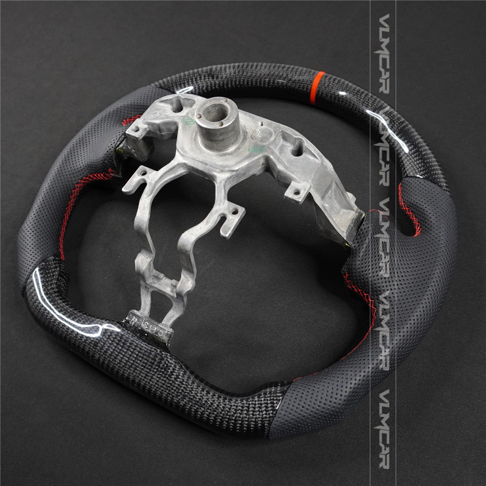 Private custom carbon fiber steering wheel with perforated leather for Nissan 370Z