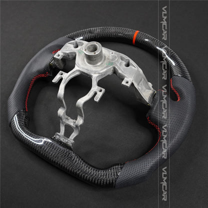 Private custom carbon fiber steering wheel with perforated leather for Nissan 370Z