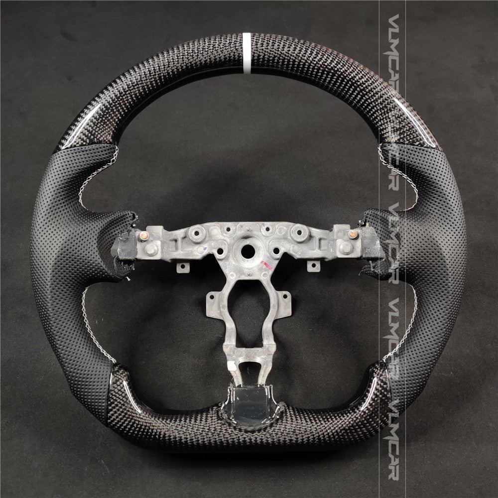 Private custom carbon fiber steering wheel with perforated leather for Nissan 370Z