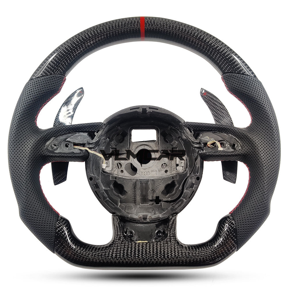 Private custom carbon fiber steering wheel with perforated leather for audi A3/A4/A5/A6/A7/S/RS/with shift paddles