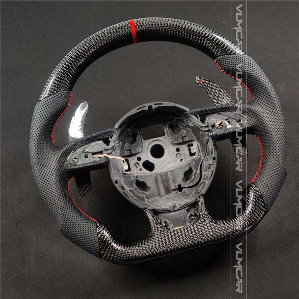 Private custom carbon fiber steering wheel with perforated leather for audi A3/A4/A5/A6/A7/S/RS/with shift paddles