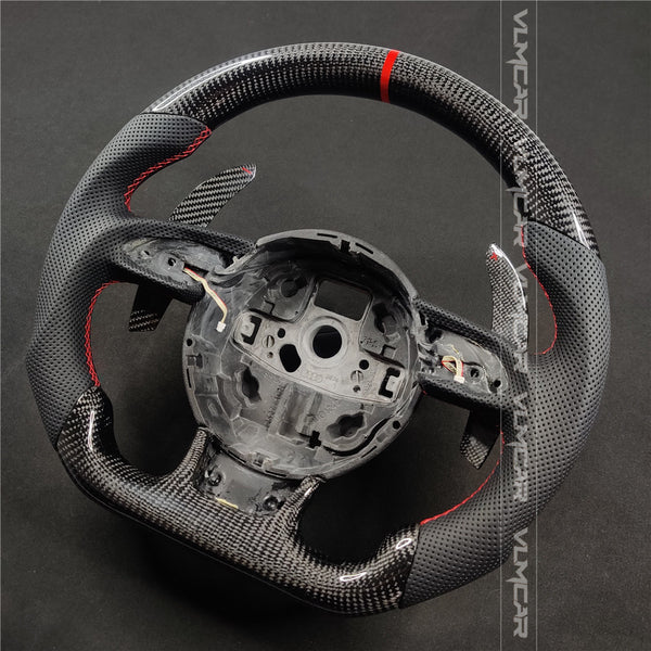 Private custom carbon fiber steering wheel with perforated leather for audi A3/A4/A5/A6/A7/S/RS/with shift paddles