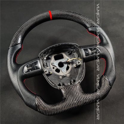 Private custom carbon fiber steering wheel with perforated leather for audi A3/A4/A5/A6/S/RS