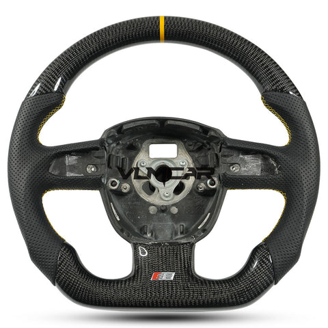 Private custom carbon fiber steering wheel with perforated leather for audi A3/A4/A5/A6/S/RS