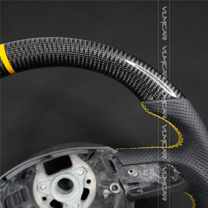 Private custom carbon fiber steering wheel with perforated leather for audi A3/A4/A5/A6/S/RS