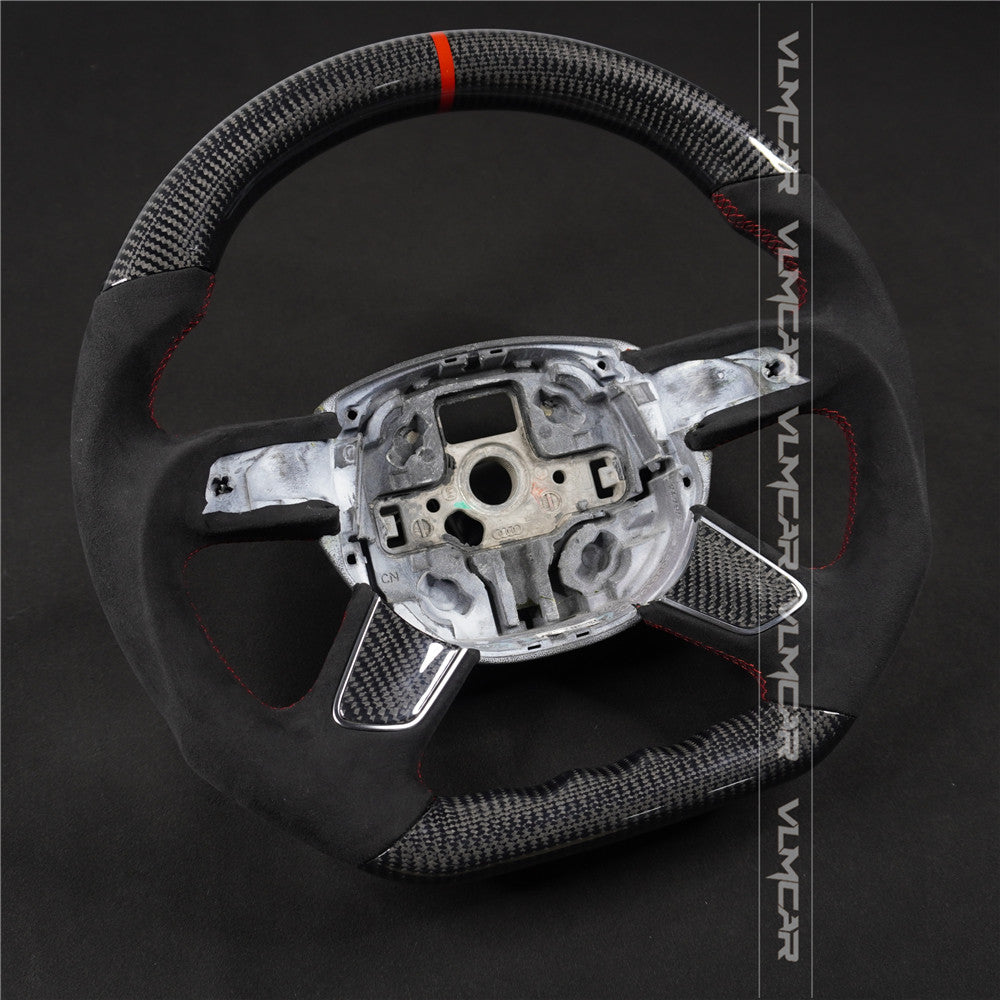 Private custom carbon fiber steering wheel with suede for audi A4/S4/RS4